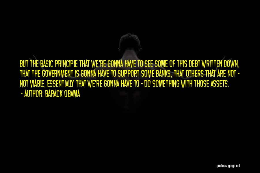 Barack Obama Quotes: But The Basic Principle That We're Gonna Have To See Some Of This Debt Written Down, That The Government Is