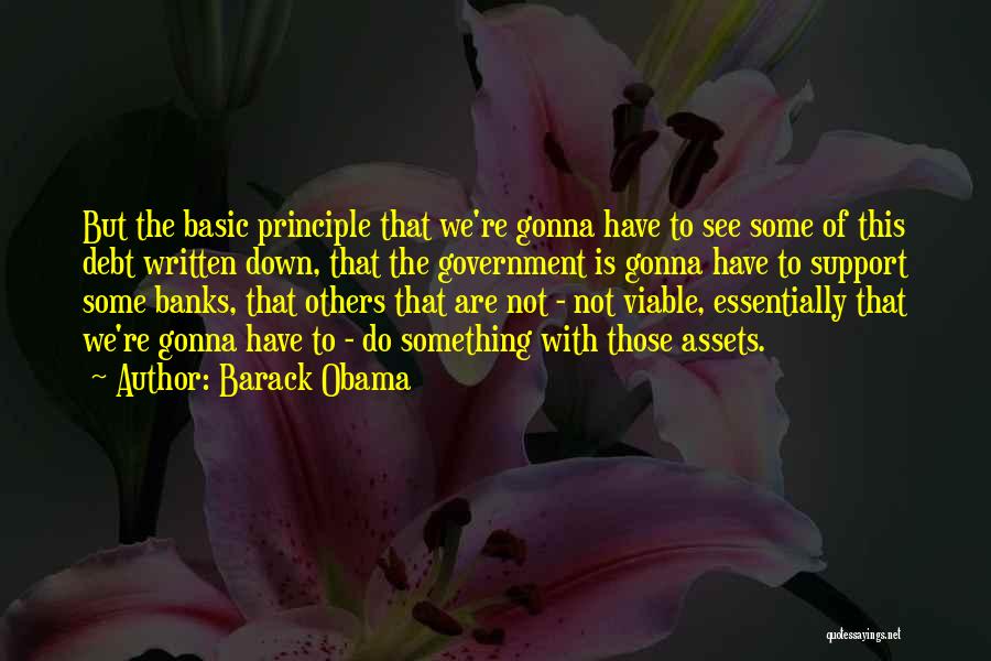 Barack Obama Quotes: But The Basic Principle That We're Gonna Have To See Some Of This Debt Written Down, That The Government Is