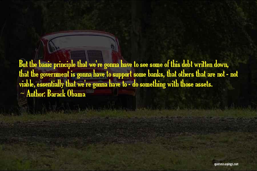 Barack Obama Quotes: But The Basic Principle That We're Gonna Have To See Some Of This Debt Written Down, That The Government Is