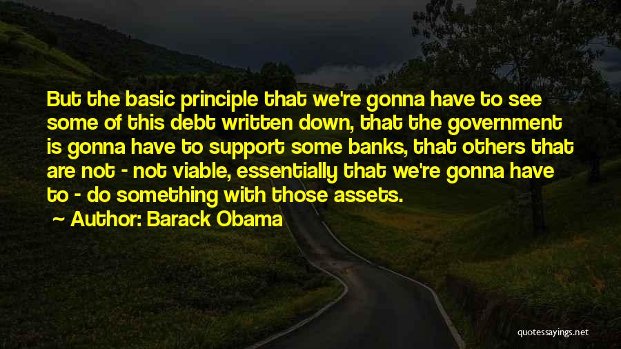 Barack Obama Quotes: But The Basic Principle That We're Gonna Have To See Some Of This Debt Written Down, That The Government Is