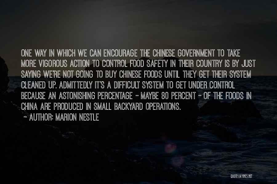 Marion Nestle Quotes: One Way In Which We Can Encourage The Chinese Government To Take More Vigorous Action To Control Food Safety In