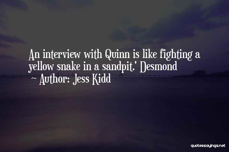 Jess Kidd Quotes: An Interview With Quinn Is Like Fighting A Yellow Snake In A Sandpit.' Desmond