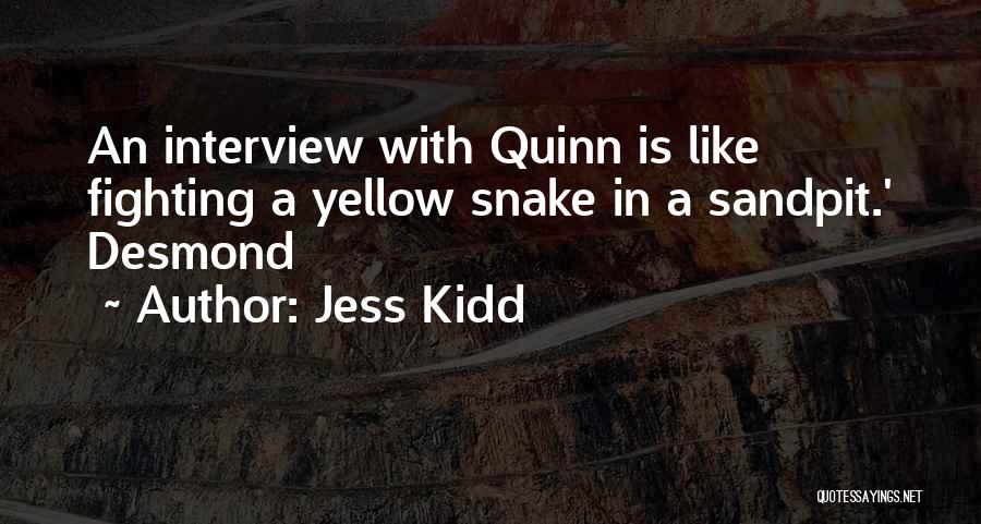 Jess Kidd Quotes: An Interview With Quinn Is Like Fighting A Yellow Snake In A Sandpit.' Desmond