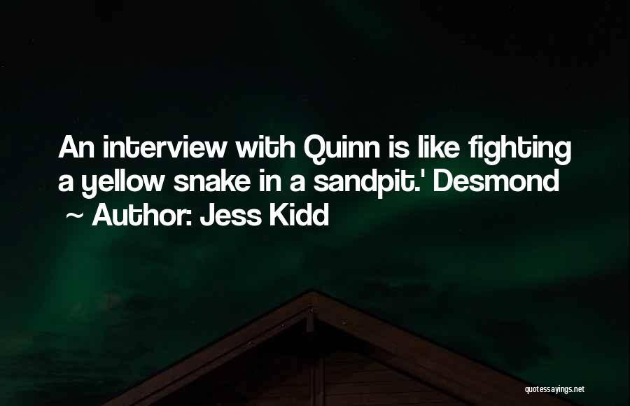 Jess Kidd Quotes: An Interview With Quinn Is Like Fighting A Yellow Snake In A Sandpit.' Desmond