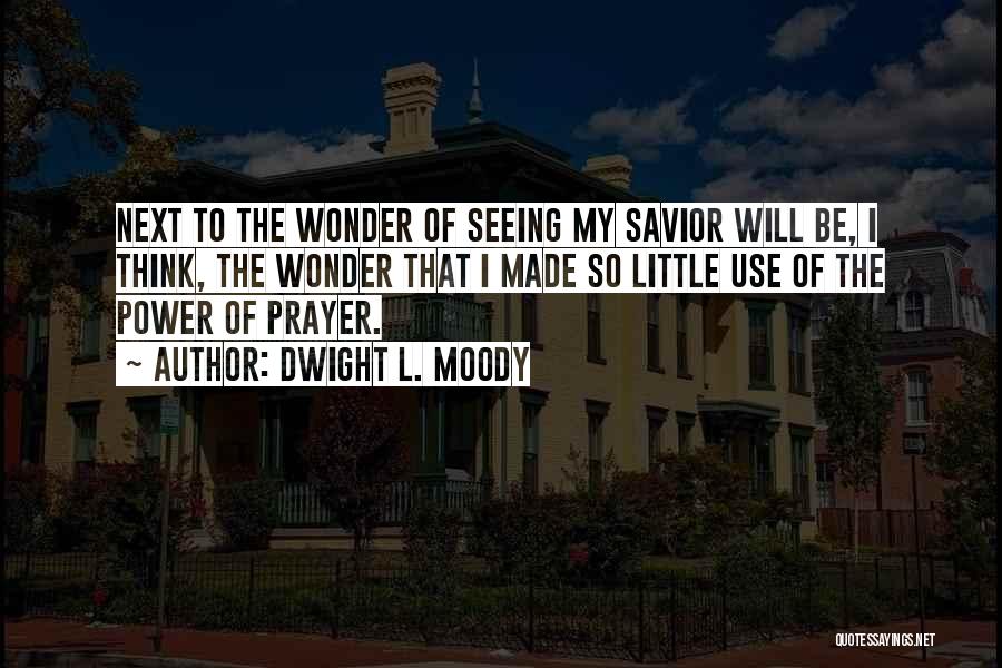 Dwight L. Moody Quotes: Next To The Wonder Of Seeing My Savior Will Be, I Think, The Wonder That I Made So Little Use
