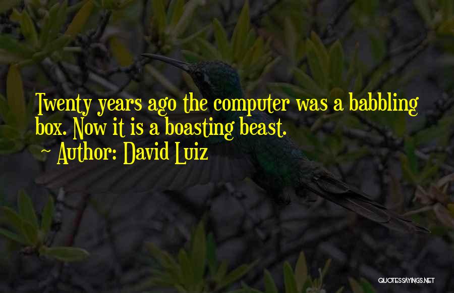 David Luiz Quotes: Twenty Years Ago The Computer Was A Babbling Box. Now It Is A Boasting Beast.