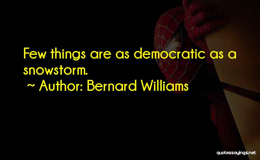 Bernard Williams Quotes: Few Things Are As Democratic As A Snowstorm.