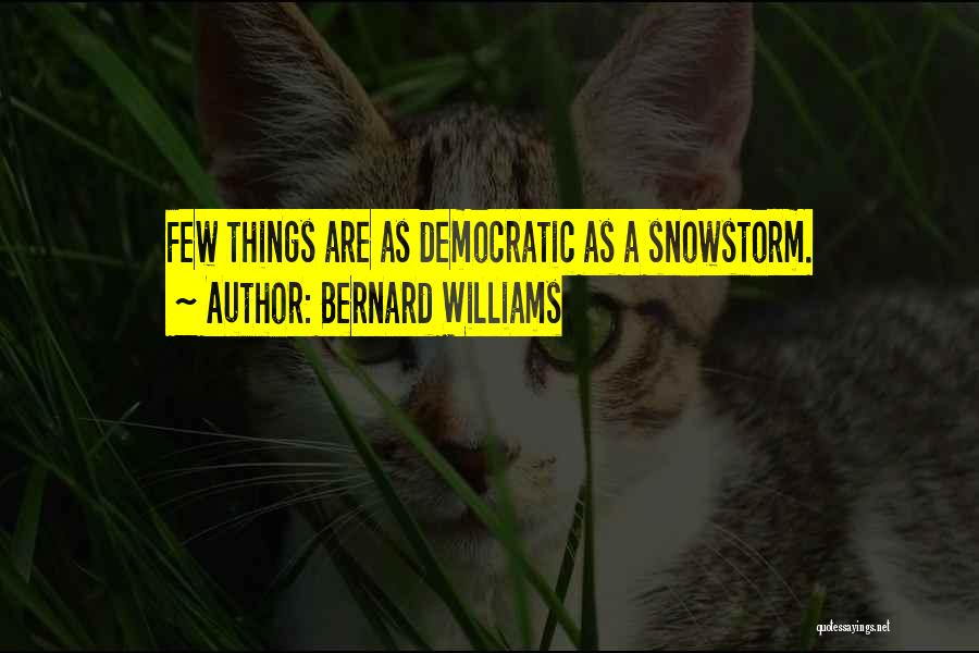 Bernard Williams Quotes: Few Things Are As Democratic As A Snowstorm.