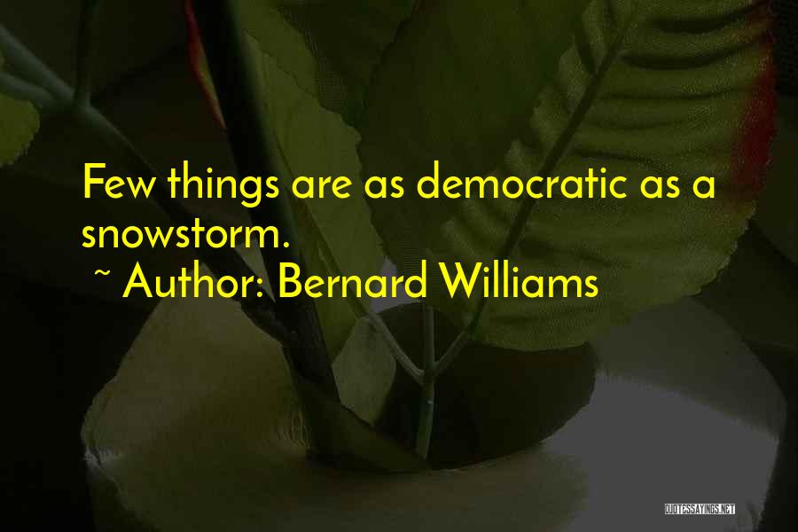 Bernard Williams Quotes: Few Things Are As Democratic As A Snowstorm.
