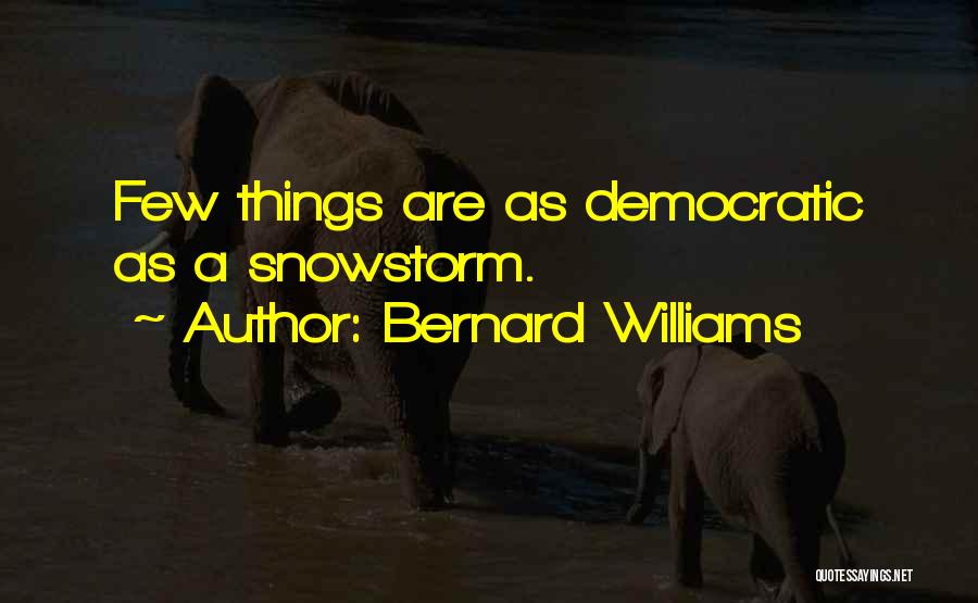 Bernard Williams Quotes: Few Things Are As Democratic As A Snowstorm.