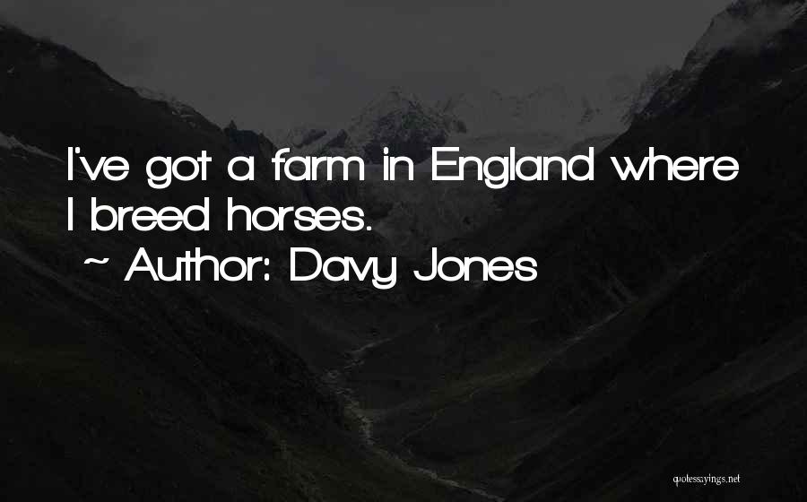 Davy Jones Quotes: I've Got A Farm In England Where I Breed Horses.