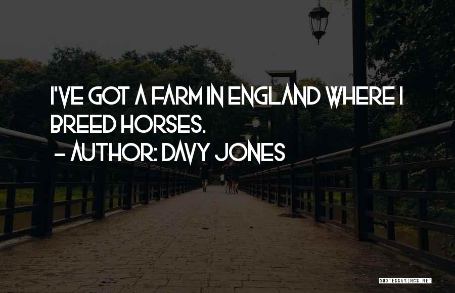 Davy Jones Quotes: I've Got A Farm In England Where I Breed Horses.
