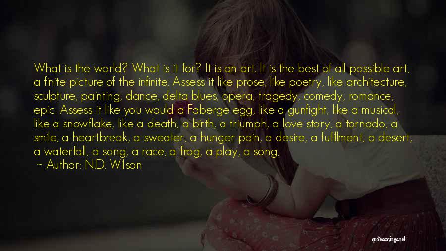 N.D. Wilson Quotes: What Is The World? What Is It For? It Is An Art. It Is The Best Of All Possible Art,