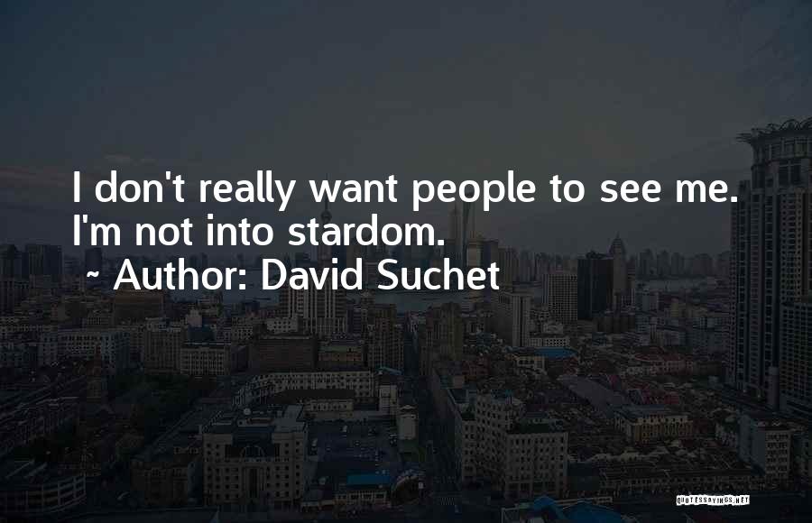 David Suchet Quotes: I Don't Really Want People To See Me. I'm Not Into Stardom.