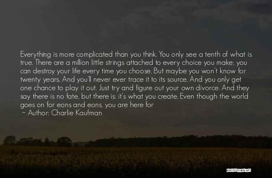 Charlie Kaufman Quotes: Everything Is More Complicated Than You Think. You Only See A Tenth Of What Is True. There Are A Million