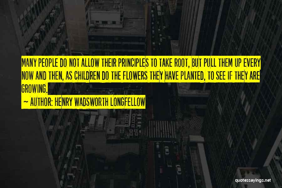 Henry Wadsworth Longfellow Quotes: Many People Do Not Allow Their Principles To Take Root, But Pull Them Up Every Now And Then, As Children
