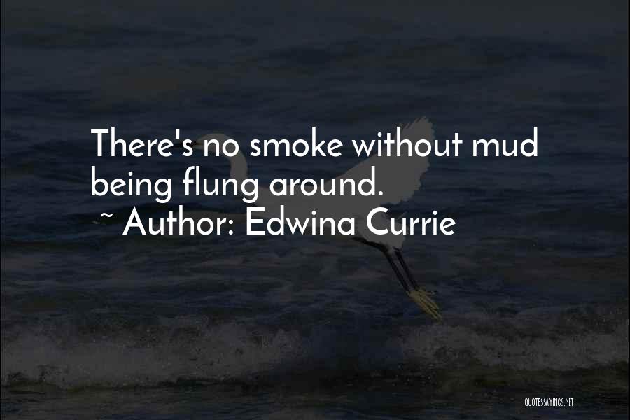 Edwina Currie Quotes: There's No Smoke Without Mud Being Flung Around.