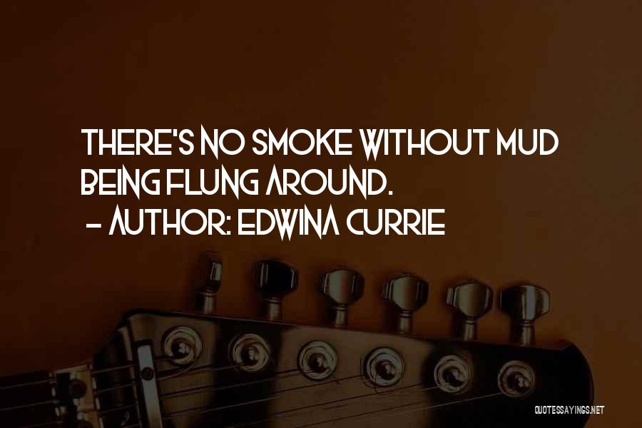 Edwina Currie Quotes: There's No Smoke Without Mud Being Flung Around.