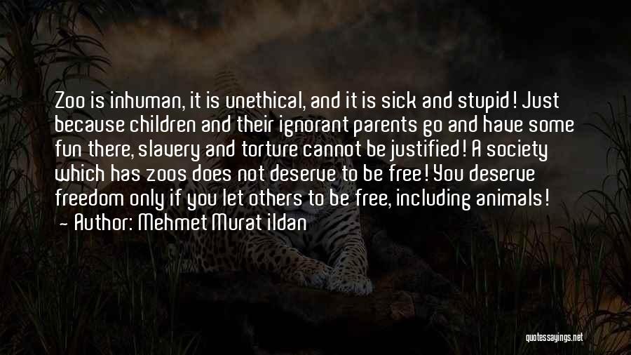 Mehmet Murat Ildan Quotes: Zoo Is Inhuman, It Is Unethical, And It Is Sick And Stupid! Just Because Children And Their Ignorant Parents Go