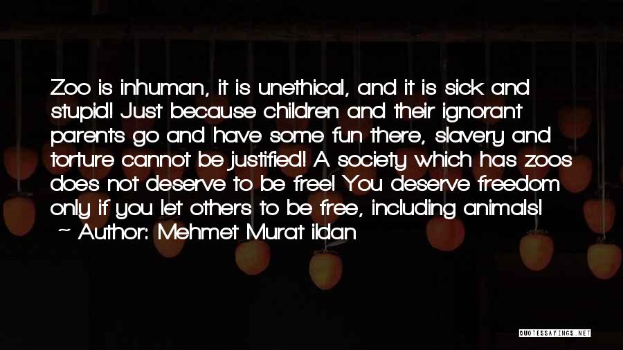 Mehmet Murat Ildan Quotes: Zoo Is Inhuman, It Is Unethical, And It Is Sick And Stupid! Just Because Children And Their Ignorant Parents Go