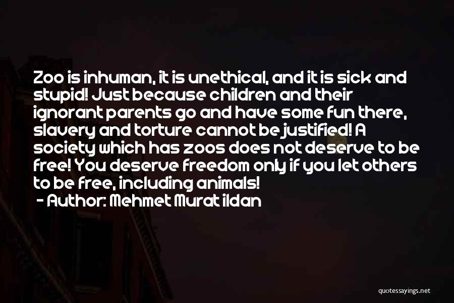 Mehmet Murat Ildan Quotes: Zoo Is Inhuman, It Is Unethical, And It Is Sick And Stupid! Just Because Children And Their Ignorant Parents Go