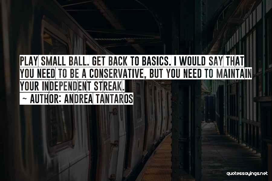 Andrea Tantaros Quotes: Play Small Ball. Get Back To Basics. I Would Say That You Need To Be A Conservative, But You Need