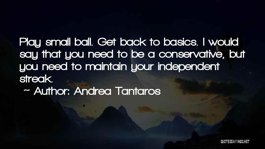 Andrea Tantaros Quotes: Play Small Ball. Get Back To Basics. I Would Say That You Need To Be A Conservative, But You Need