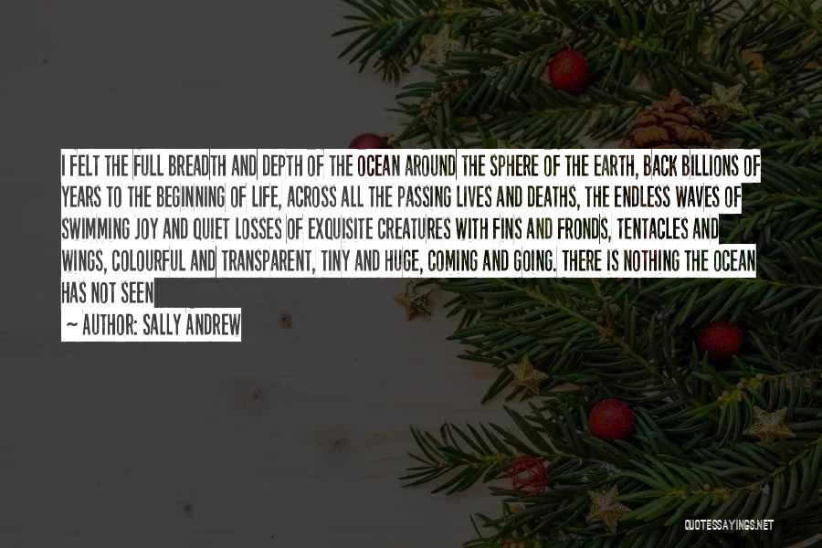 Sally Andrew Quotes: I Felt The Full Breadth And Depth Of The Ocean Around The Sphere Of The Earth, Back Billions Of Years