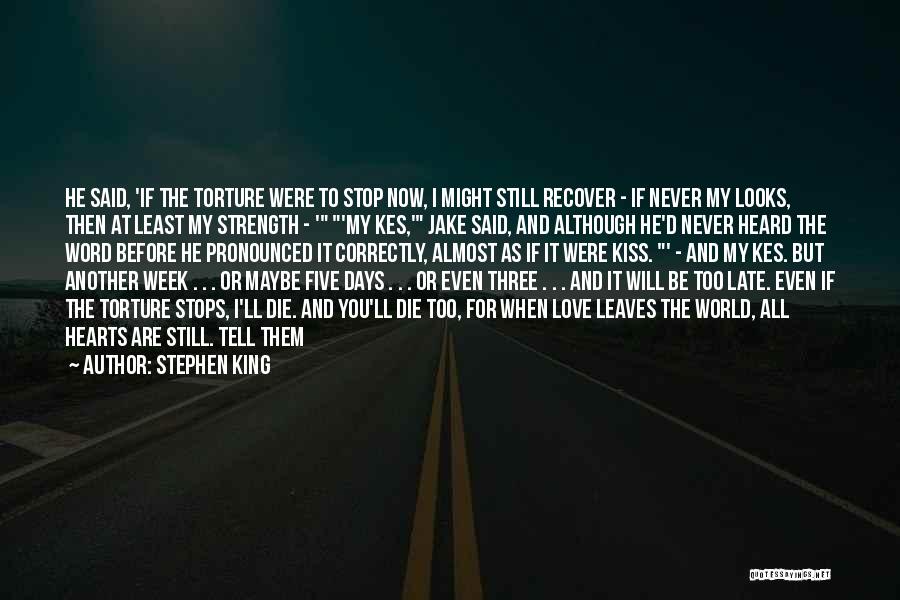 Stephen King Quotes: He Said, 'if The Torture Were To Stop Now, I Might Still Recover - If Never My Looks, Then At