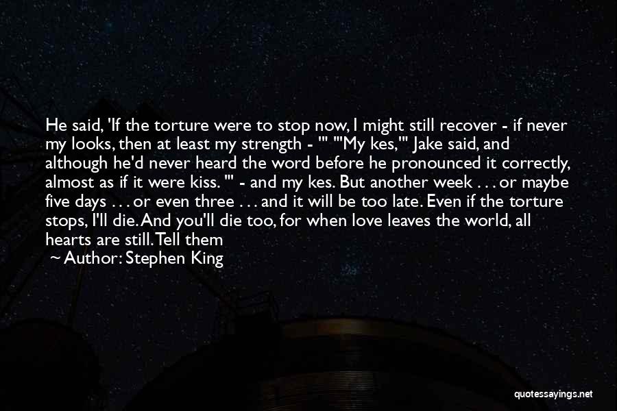 Stephen King Quotes: He Said, 'if The Torture Were To Stop Now, I Might Still Recover - If Never My Looks, Then At