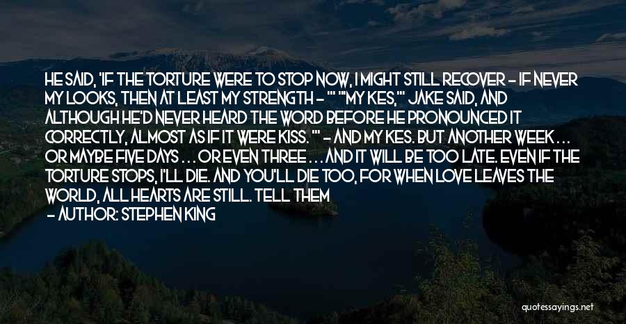 Stephen King Quotes: He Said, 'if The Torture Were To Stop Now, I Might Still Recover - If Never My Looks, Then At