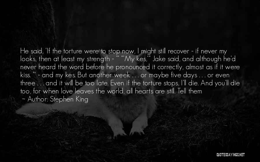 Stephen King Quotes: He Said, 'if The Torture Were To Stop Now, I Might Still Recover - If Never My Looks, Then At