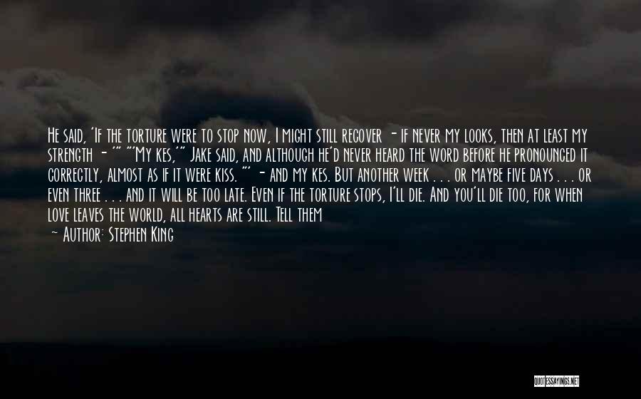 Stephen King Quotes: He Said, 'if The Torture Were To Stop Now, I Might Still Recover - If Never My Looks, Then At