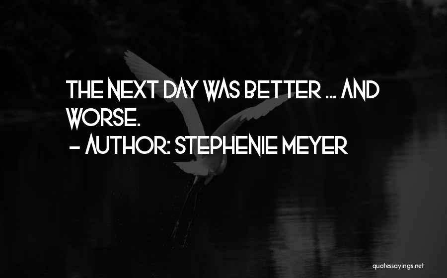 Stephenie Meyer Quotes: The Next Day Was Better ... And Worse.