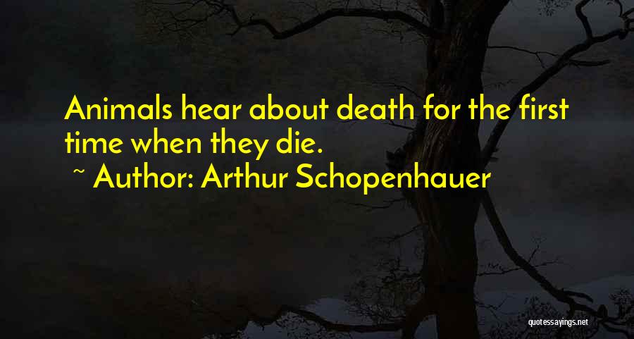 Arthur Schopenhauer Quotes: Animals Hear About Death For The First Time When They Die.