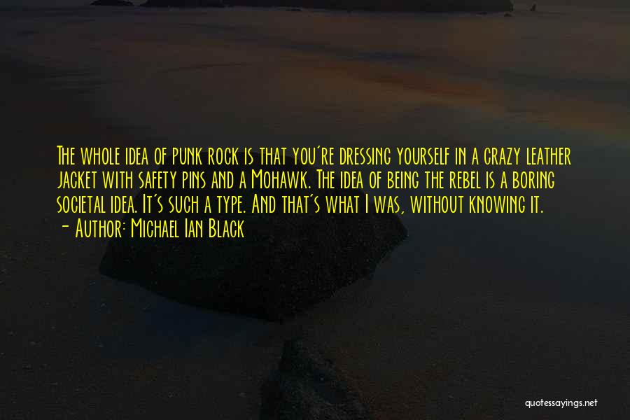 Michael Ian Black Quotes: The Whole Idea Of Punk Rock Is That You're Dressing Yourself In A Crazy Leather Jacket With Safety Pins And