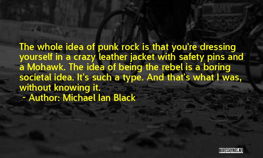 Michael Ian Black Quotes: The Whole Idea Of Punk Rock Is That You're Dressing Yourself In A Crazy Leather Jacket With Safety Pins And