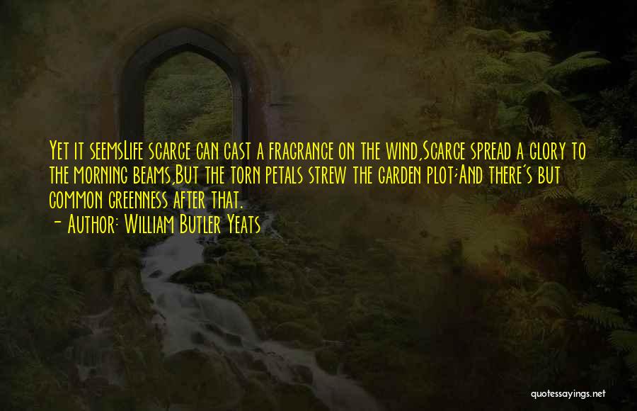 William Butler Yeats Quotes: Yet It Seemslife Scarce Can Cast A Fragrance On The Wind,scarce Spread A Glory To The Morning Beams,but The Torn