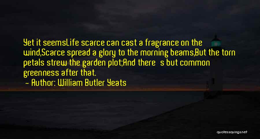 William Butler Yeats Quotes: Yet It Seemslife Scarce Can Cast A Fragrance On The Wind,scarce Spread A Glory To The Morning Beams,but The Torn