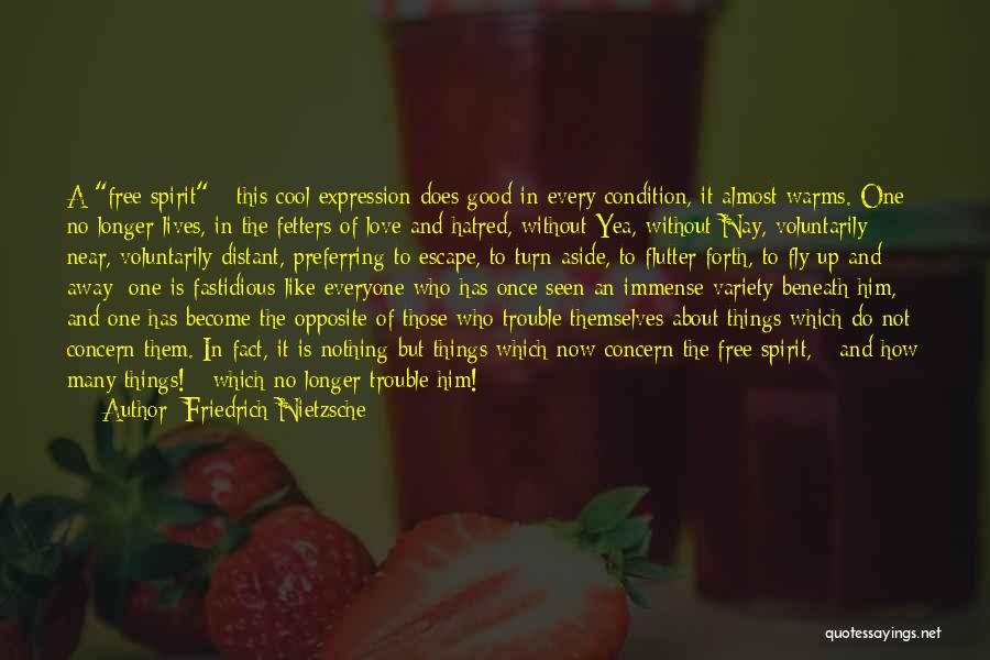 Friedrich Nietzsche Quotes: A Free Spirit - This Cool Expression Does Good In Every Condition, It Almost Warms. One No Longer Lives, In