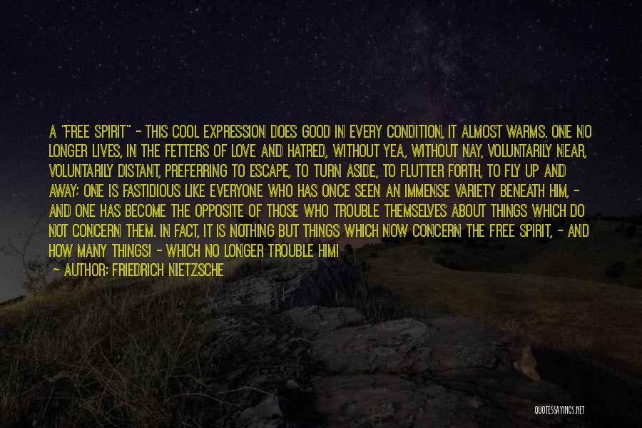 Friedrich Nietzsche Quotes: A Free Spirit - This Cool Expression Does Good In Every Condition, It Almost Warms. One No Longer Lives, In