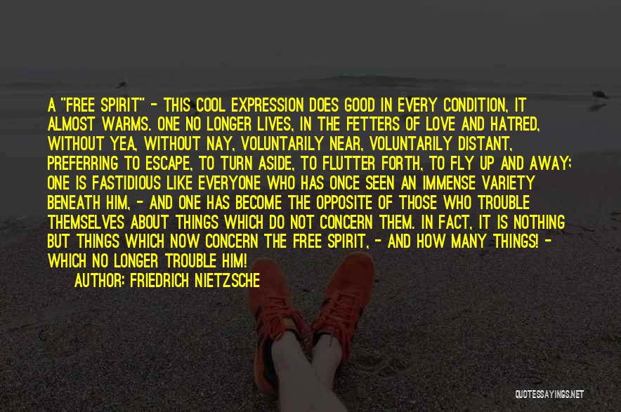 Friedrich Nietzsche Quotes: A Free Spirit - This Cool Expression Does Good In Every Condition, It Almost Warms. One No Longer Lives, In