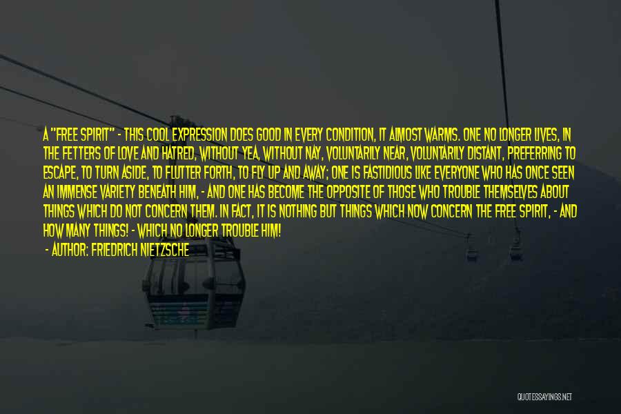 Friedrich Nietzsche Quotes: A Free Spirit - This Cool Expression Does Good In Every Condition, It Almost Warms. One No Longer Lives, In