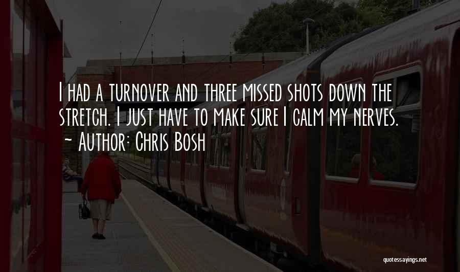 Chris Bosh Quotes: I Had A Turnover And Three Missed Shots Down The Stretch. I Just Have To Make Sure I Calm My