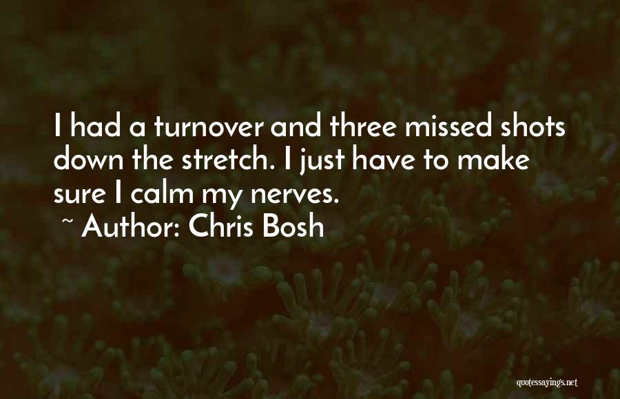 Chris Bosh Quotes: I Had A Turnover And Three Missed Shots Down The Stretch. I Just Have To Make Sure I Calm My