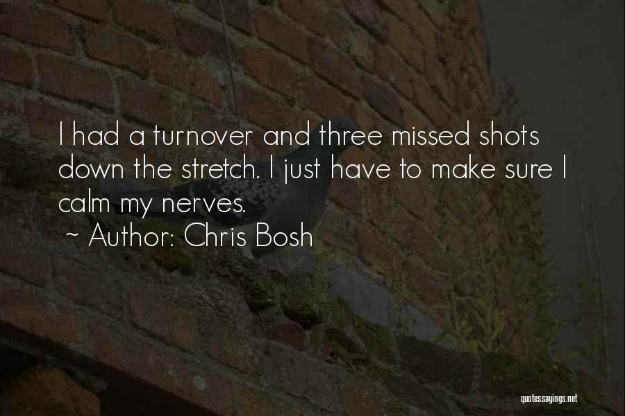 Chris Bosh Quotes: I Had A Turnover And Three Missed Shots Down The Stretch. I Just Have To Make Sure I Calm My