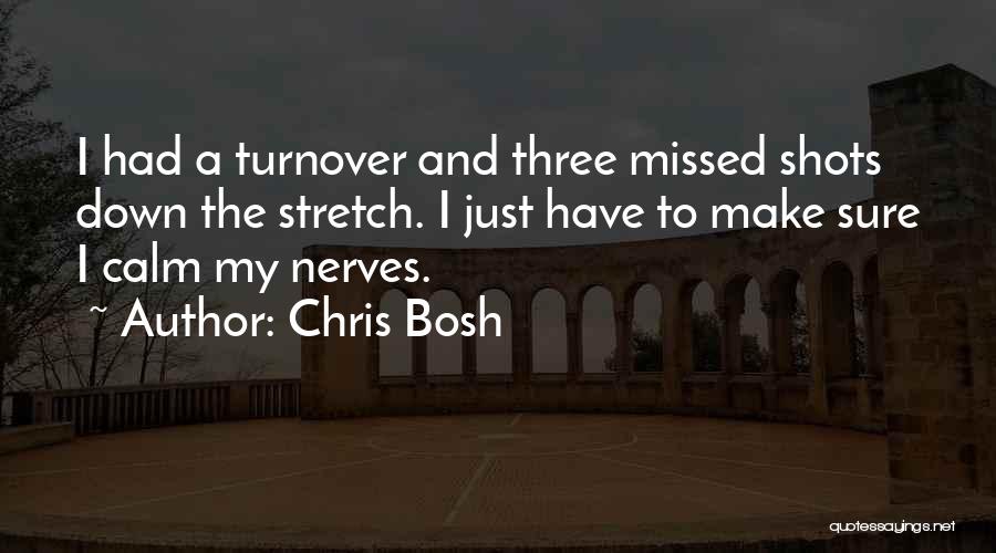 Chris Bosh Quotes: I Had A Turnover And Three Missed Shots Down The Stretch. I Just Have To Make Sure I Calm My