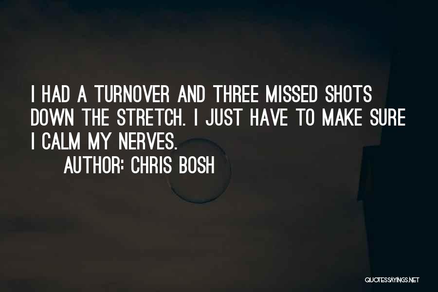 Chris Bosh Quotes: I Had A Turnover And Three Missed Shots Down The Stretch. I Just Have To Make Sure I Calm My