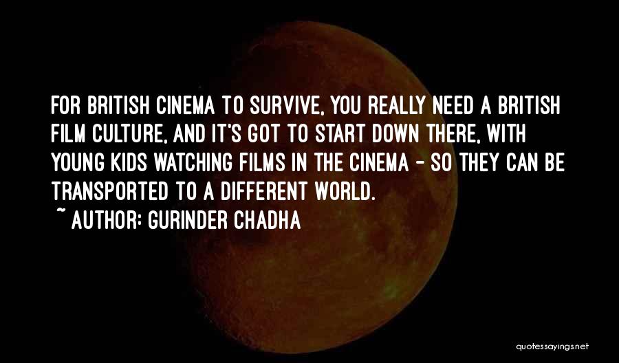 Gurinder Chadha Quotes: For British Cinema To Survive, You Really Need A British Film Culture, And It's Got To Start Down There, With