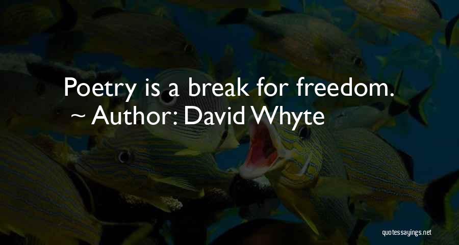 David Whyte Quotes: Poetry Is A Break For Freedom.